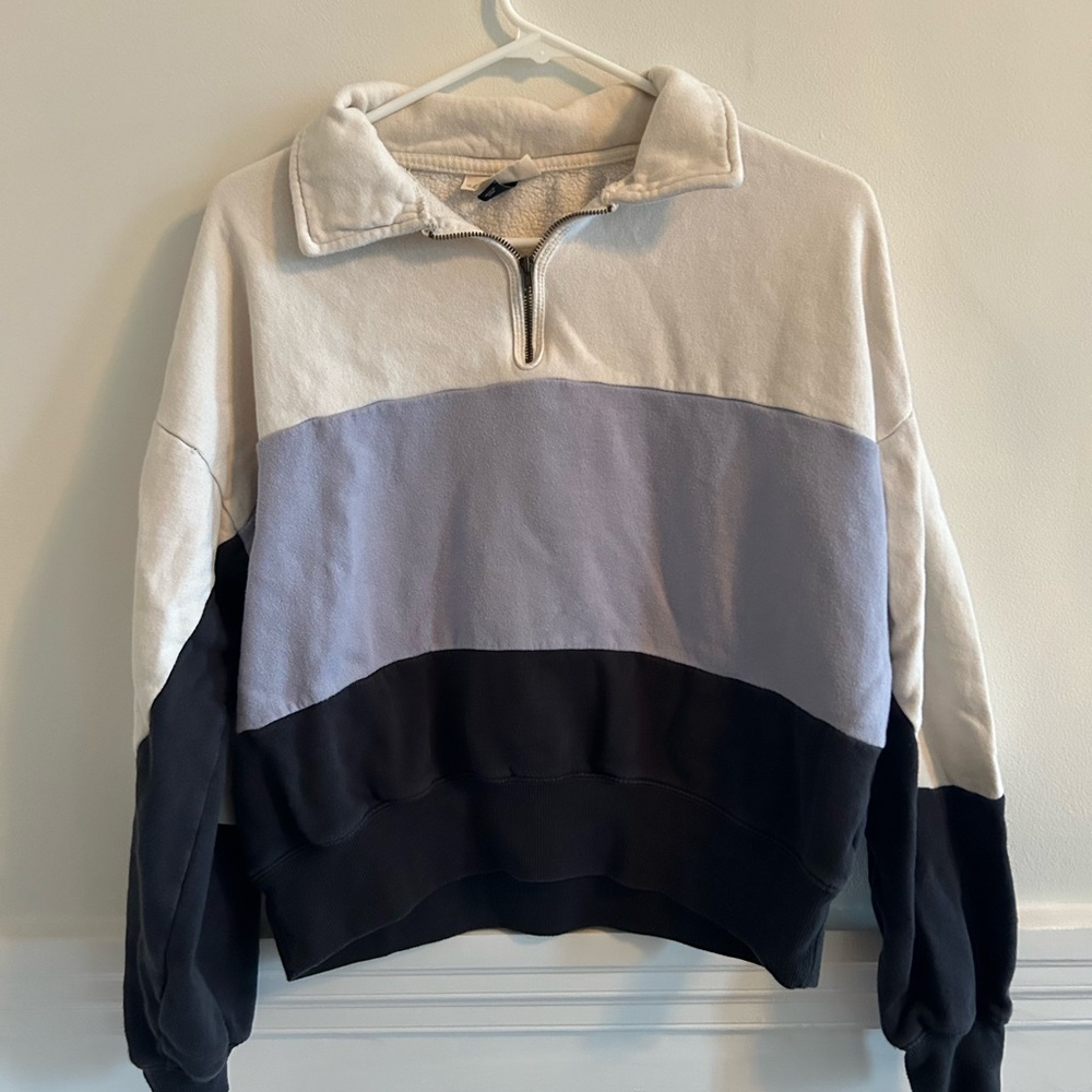 Universal Threads tricolored quarter zip